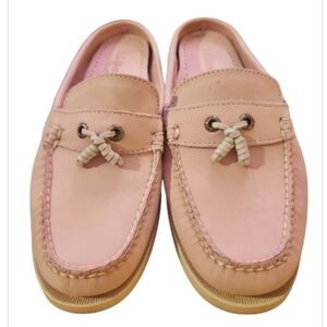 LL Bean Nubuck leather slip on Mule Loafer size 8 W Petal Pink Pastel Coastal